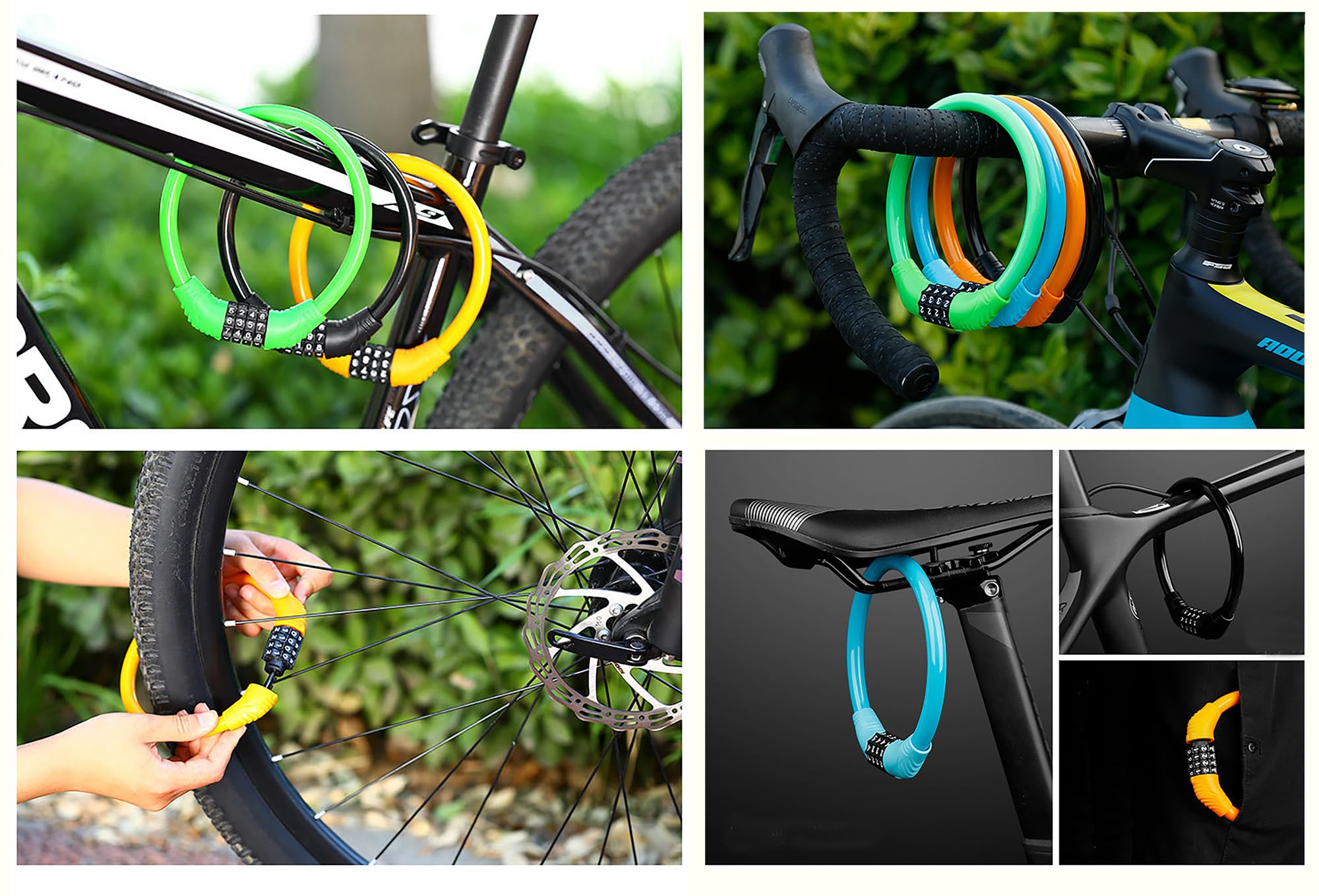 Amazon.co.jp: 自転車ロック ワイヤーロック 自転車 鍵 ダイヤル 4桁